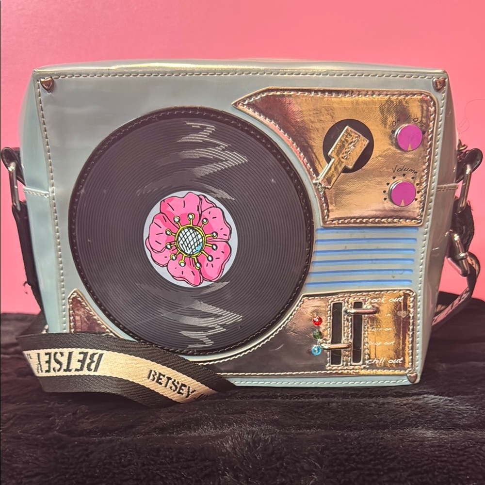 Betsey Johnson Retro Record Player Crossbody Bag